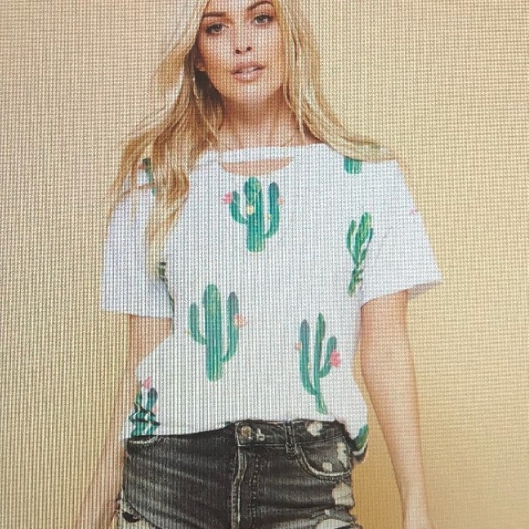 Cactus print top - Picture 3 of 4